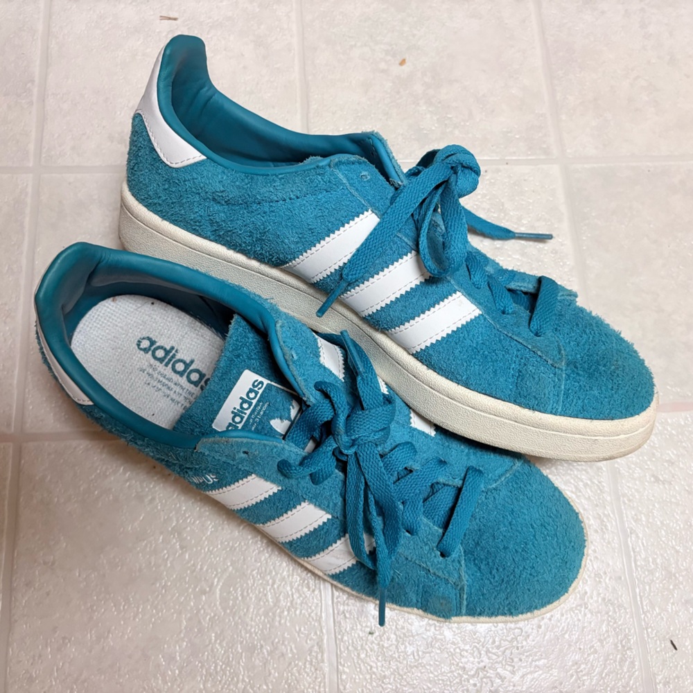 Adidas Turquoise and White Casual Shoes